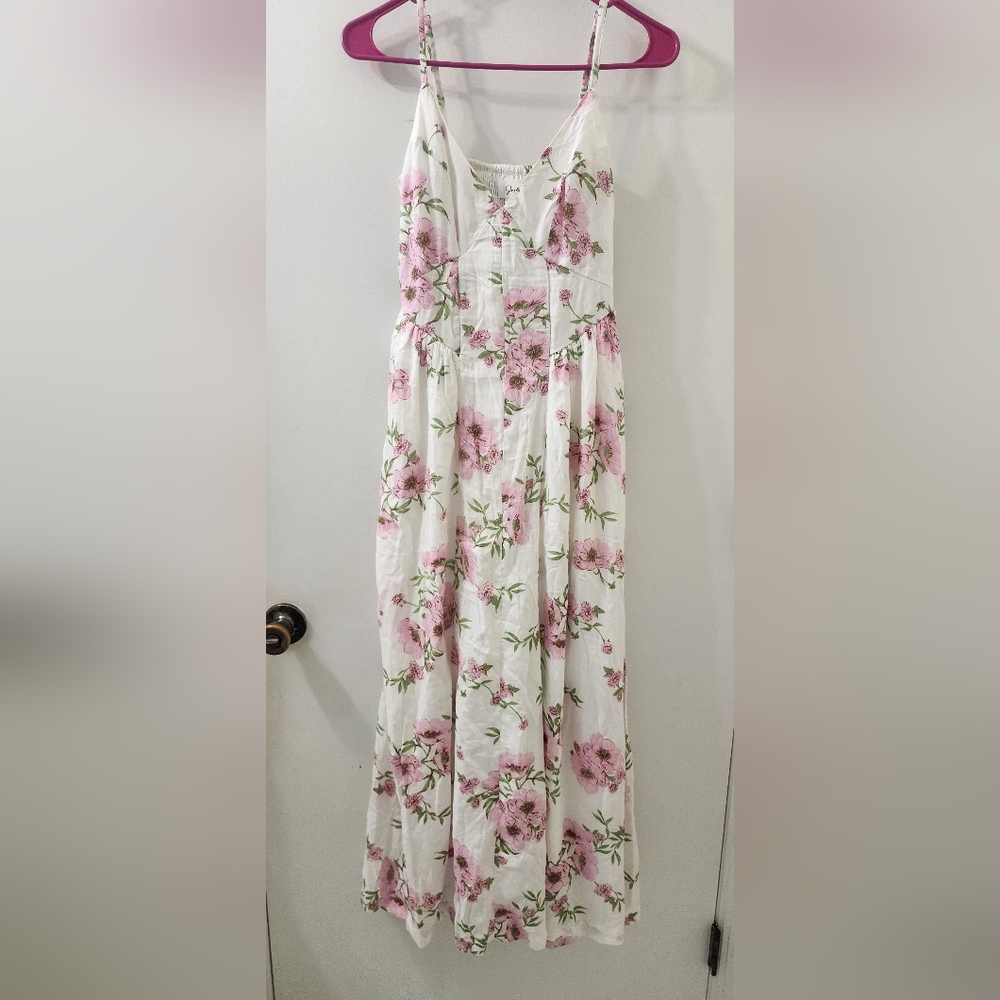 Japna‎ White-Pink Maxi Sundress Sleeveless